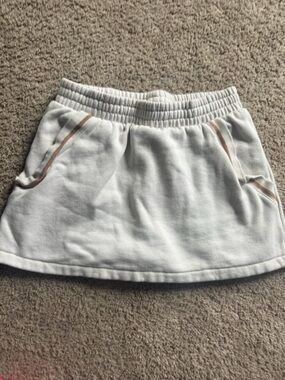 PINK Victoria's Secret White Skirt with Tan Stripe